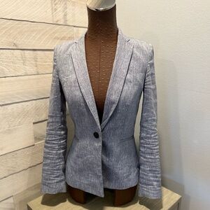 Antonio Melani Linen Blazer in Light Blue size 0